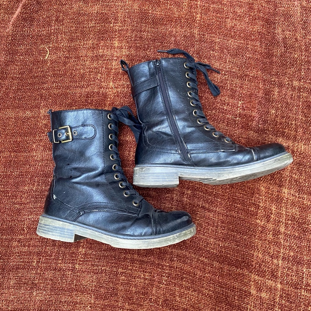 Black gothic boots.